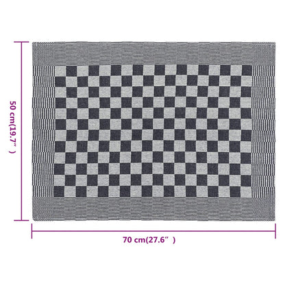 Berkfield Kitchen Towels 50 pcs Black and White 50x70 cm Cotton