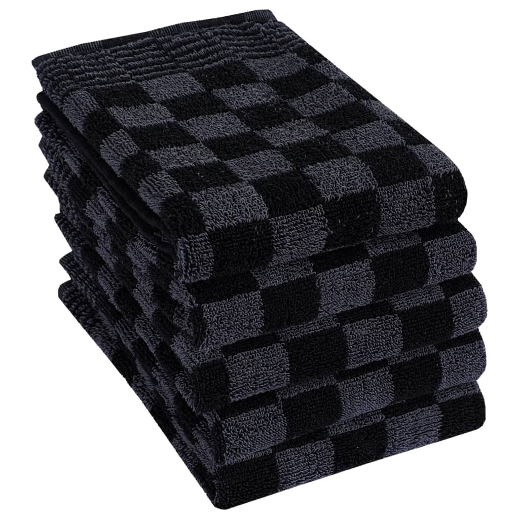 Berkfield 20 Piece Towel Set Black and Grey Cotton