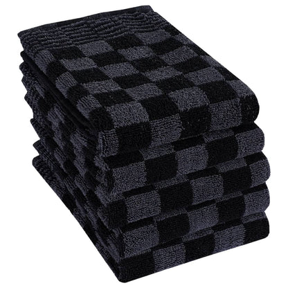 Berkfield 20 Piece Towel Set Black and Grey Cotton