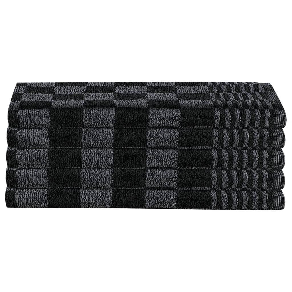 Berkfield 20 Piece Towel Set Black and Grey Cotton