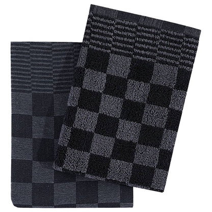 Berkfield 20 Piece Towel Set Black and Grey Cotton