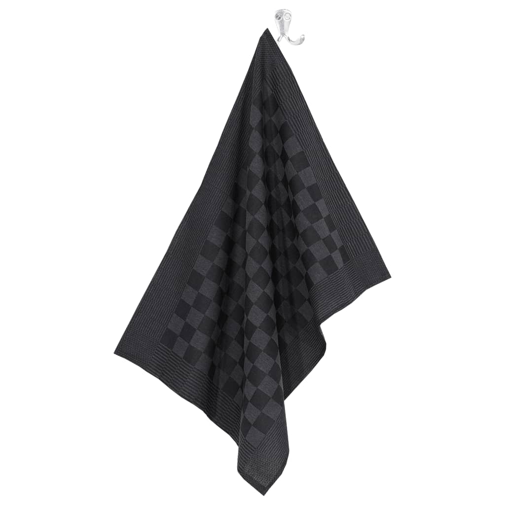 Berkfield 20 Piece Towel Set Black and Grey Cotton