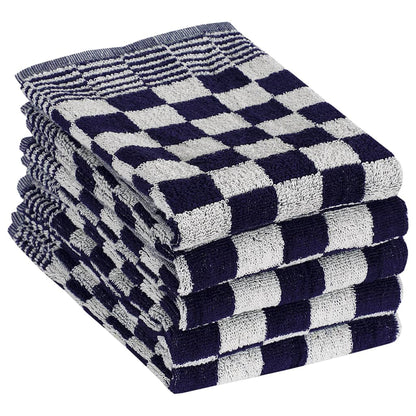 Berkfield 50 Piece Towel Set Blue and White Cotton