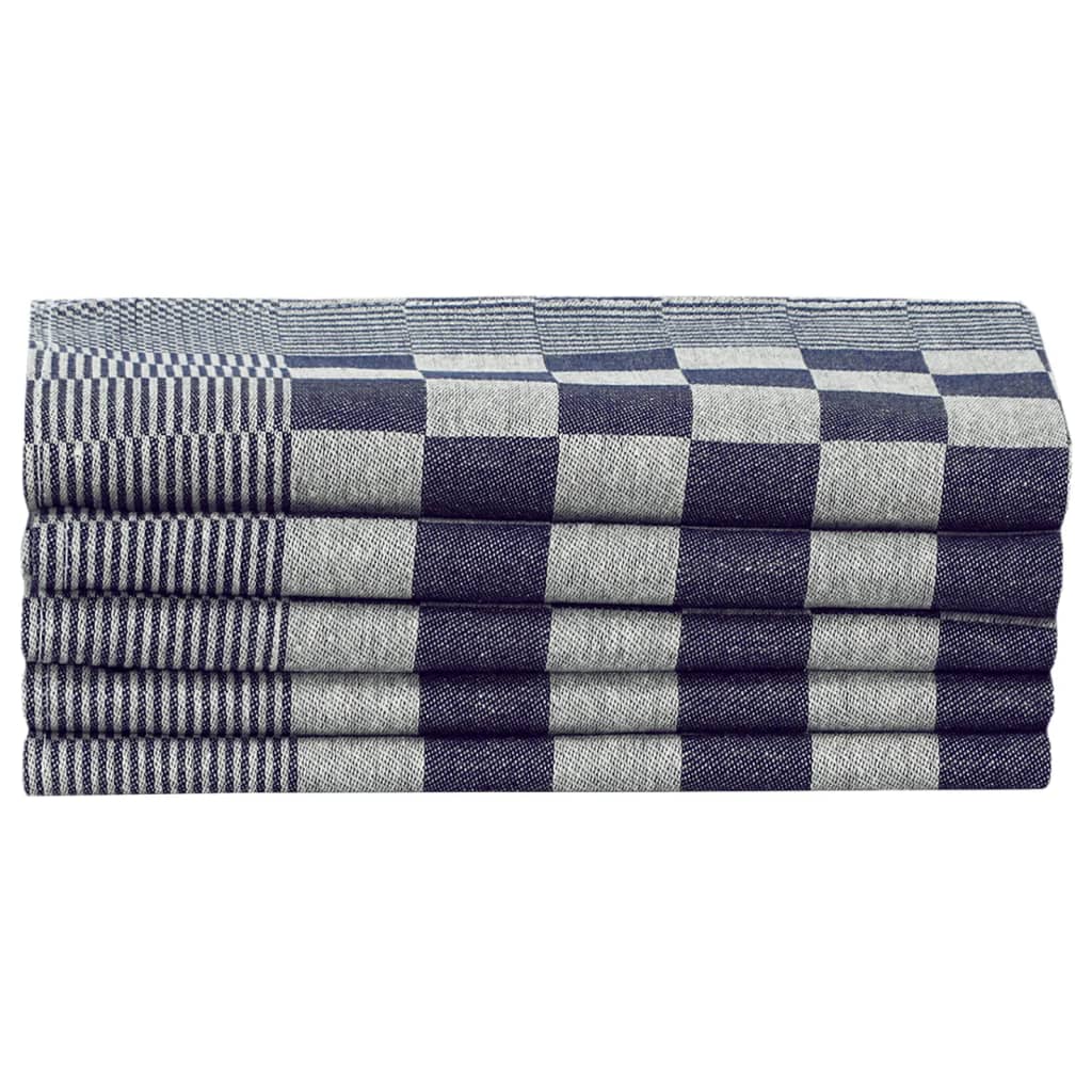 Berkfield 50 Piece Towel Set Blue and White Cotton