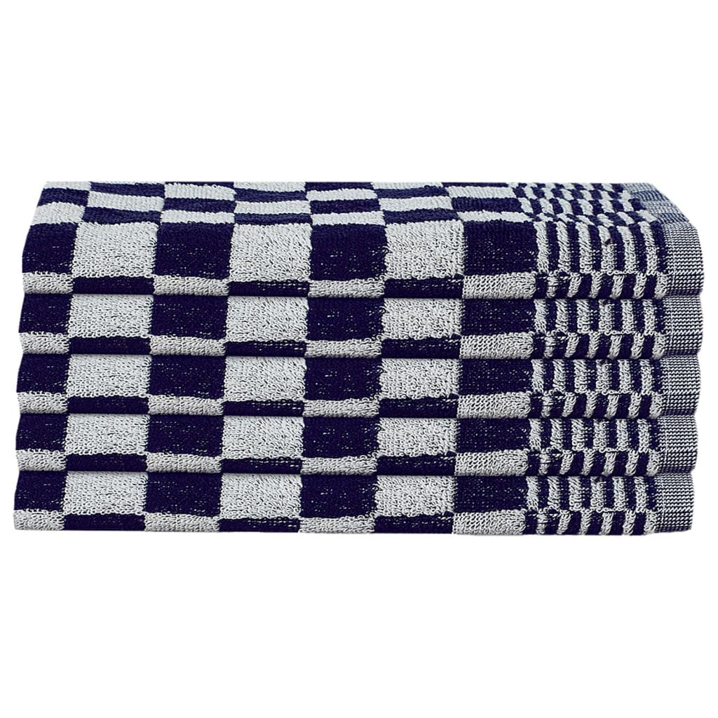 Berkfield 50 Piece Towel Set Blue and White Cotton