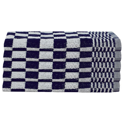 Berkfield 50 Piece Towel Set Blue and White Cotton