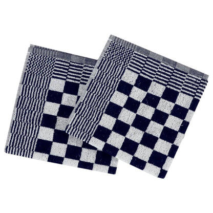 Berkfield 50 Piece Towel Set Blue and White Cotton