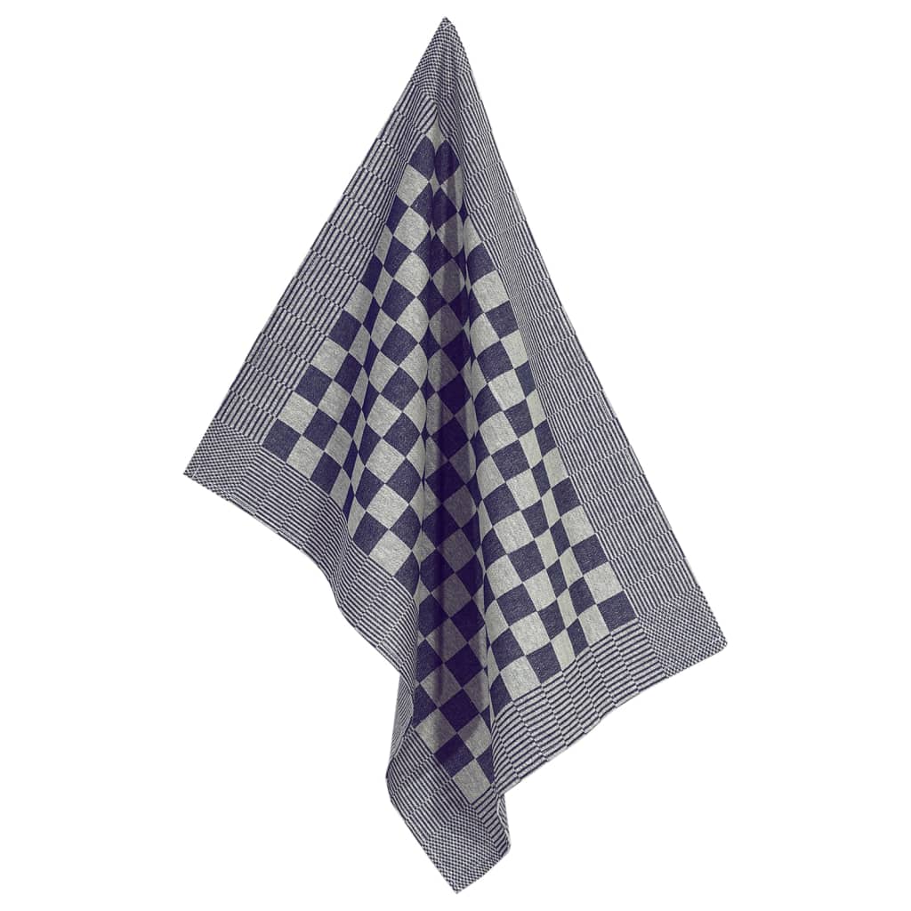 Berkfield 50 Piece Towel Set Blue and White Cotton