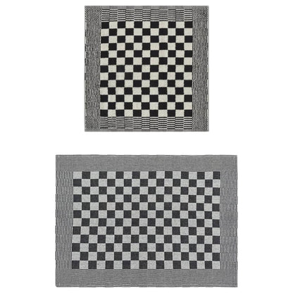 Berkfield 20 Piece Towel Set Black and White Cotton