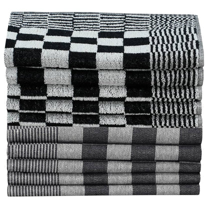 Berkfield 20 Piece Towel Set Black and White Cotton