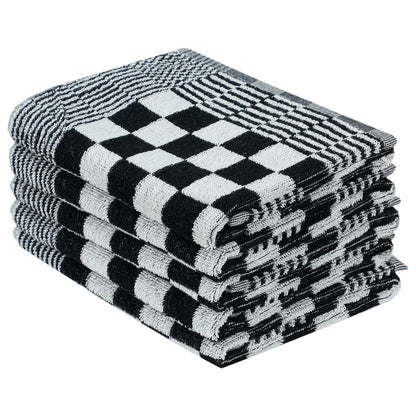 Berkfield 20 Piece Towel Set Black and White Cotton