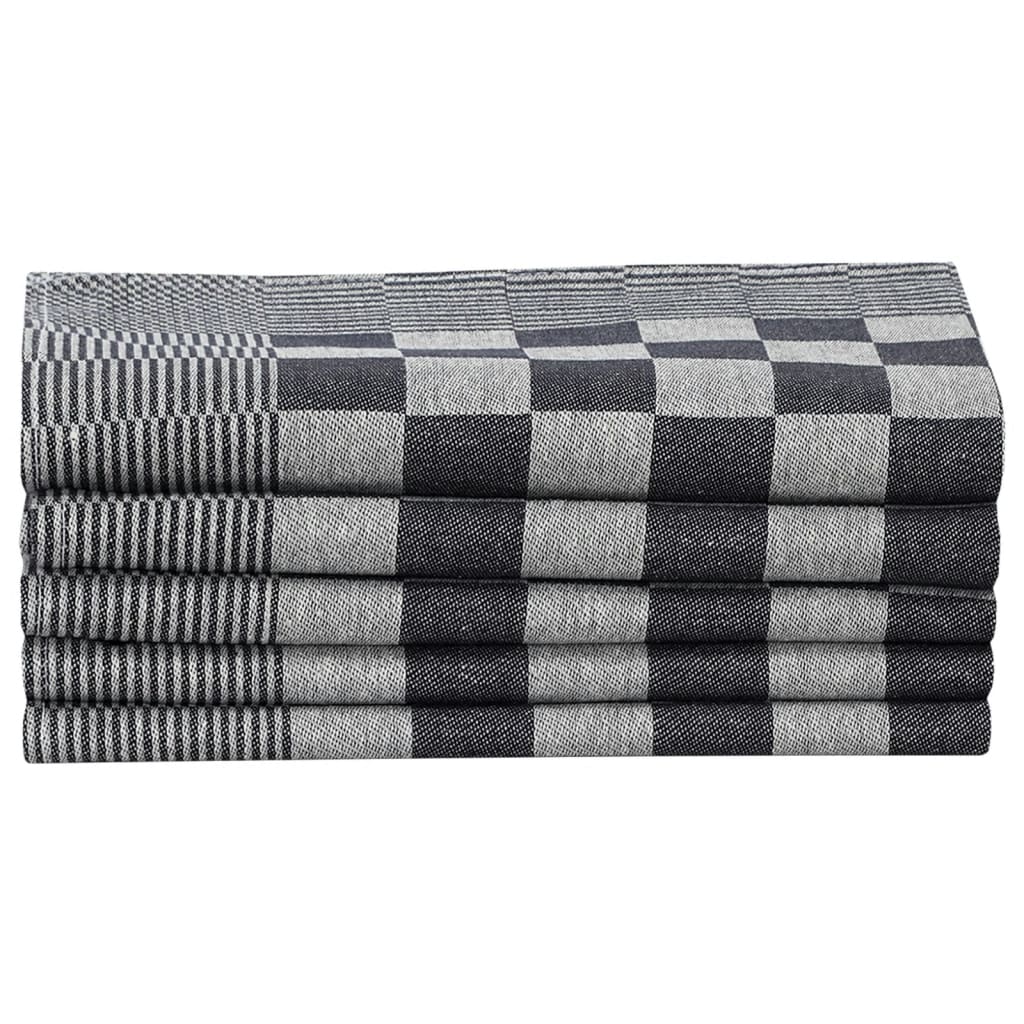 Berkfield 20 Piece Towel Set Black and White Cotton