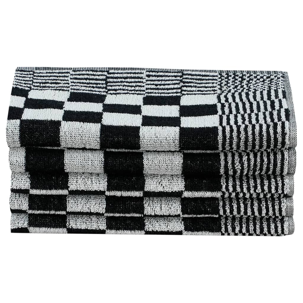 Berkfield 20 Piece Towel Set Black and White Cotton