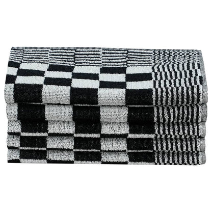 Berkfield 20 Piece Towel Set Black and White Cotton