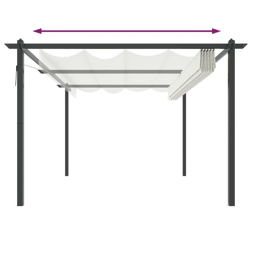 Berkfield Garden Gazebo with Retractable Roof 4x3 m Cream