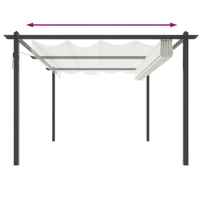 Berkfield Garden Gazebo with Retractable Roof 4x3 m Cream