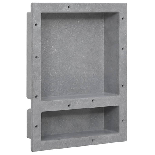 Berkfield Shower Niche with 2 Compartments Matt Grey 41x51x10 cm