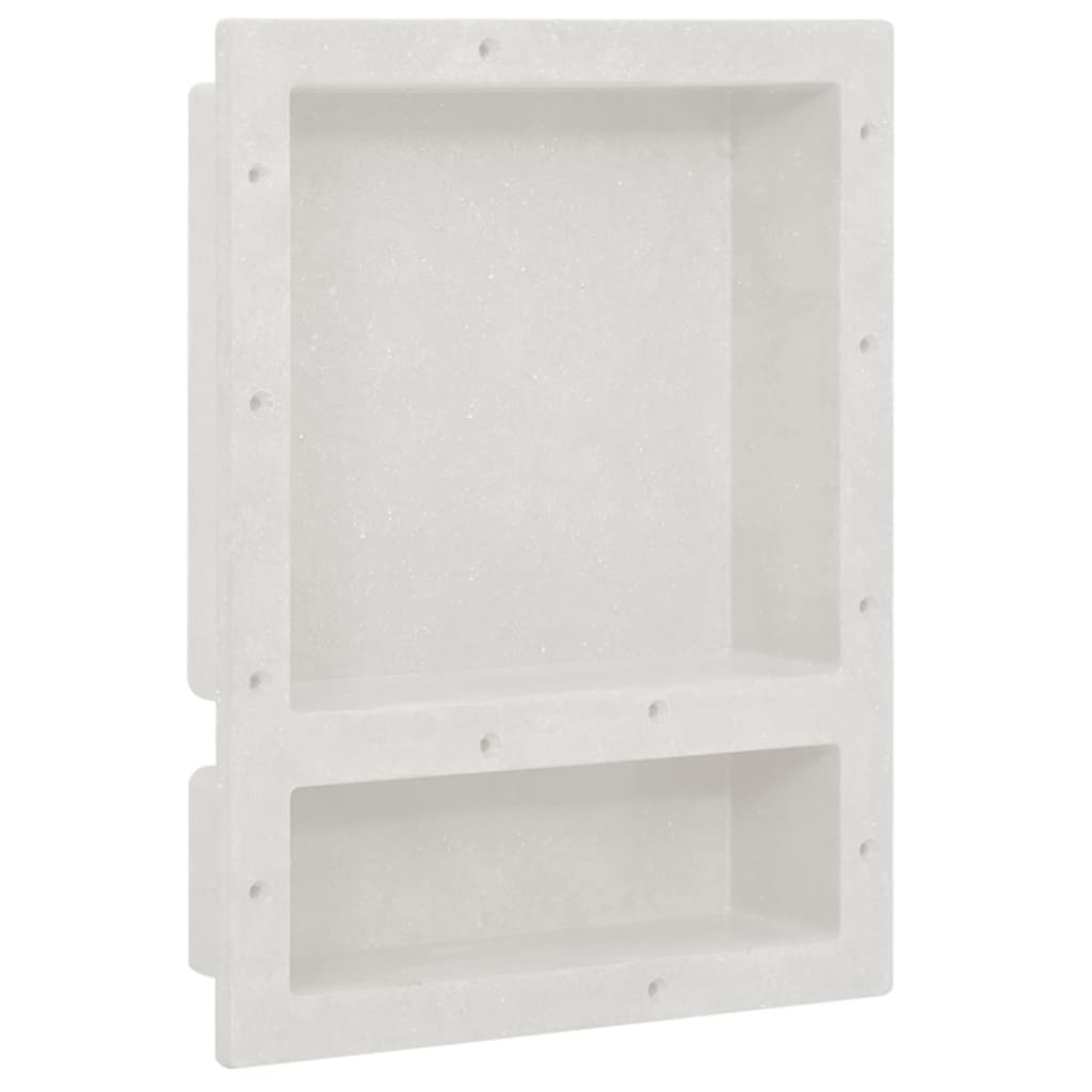 Berkfield Shower Niche with 2 Compartments Matt White 41x51x10 cm