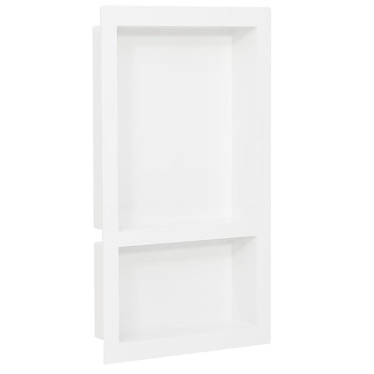 Berkfield Shower Niche with 2 Compartments High Gloss White 41x69x9 cm