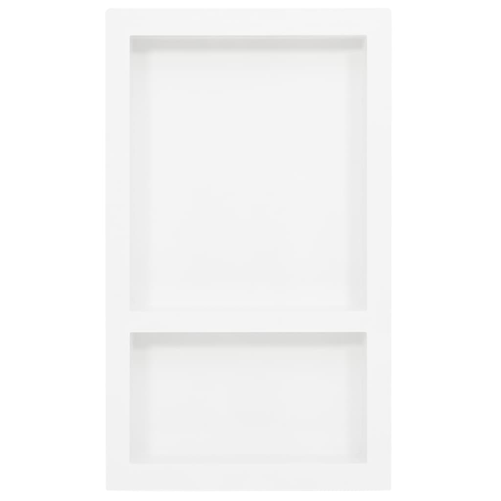 Berkfield Shower Niche with 2 Compartments High Gloss White 41x69x9 cm