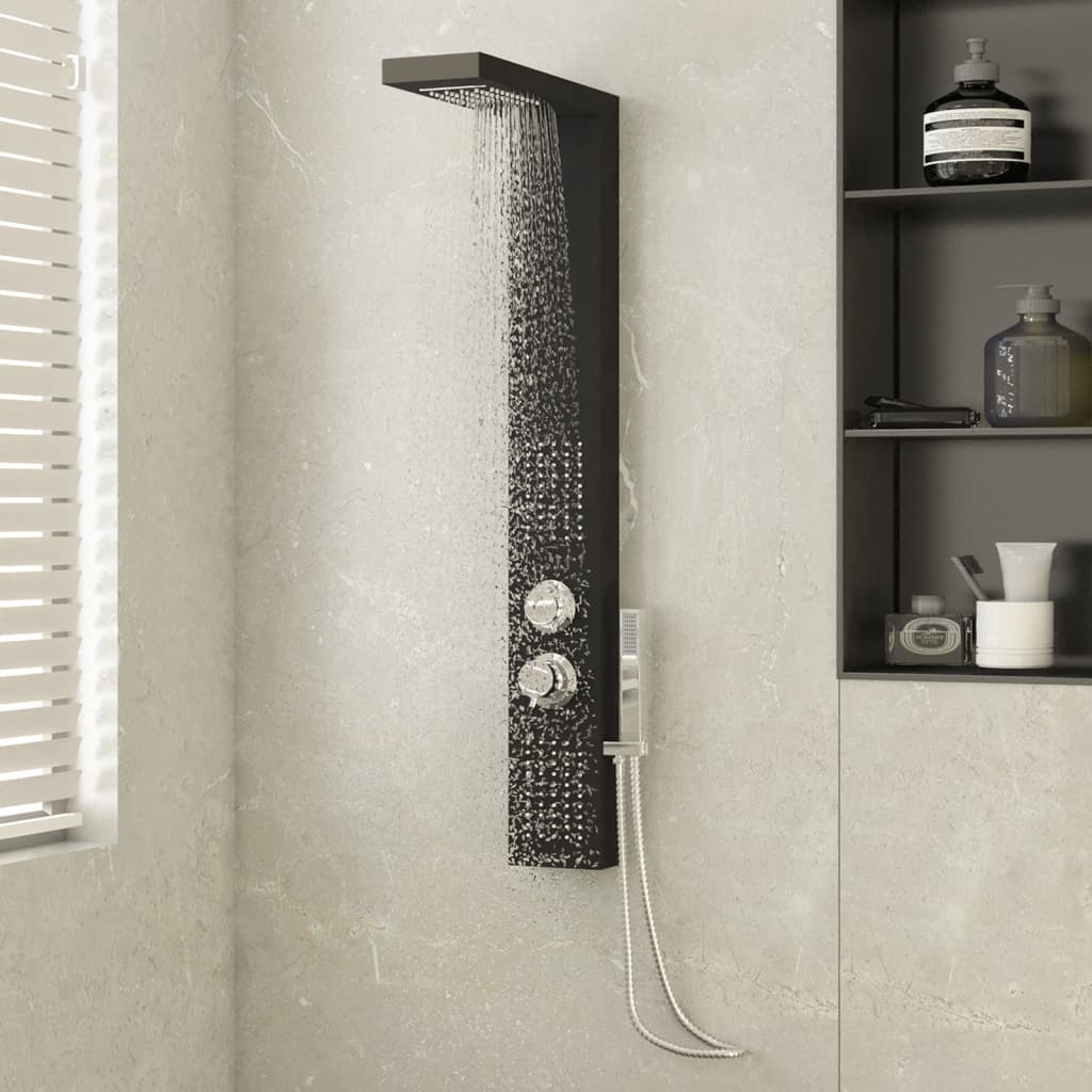 Berkfield Shower Panel System Aluminium Black
