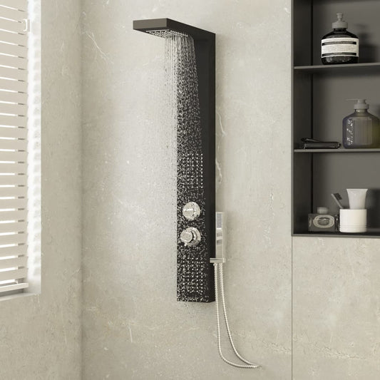 Berkfield Shower Panel System Aluminium Black