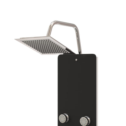 Berkfield Shower Panel Unit Glass 25x47.5x130 cm Black