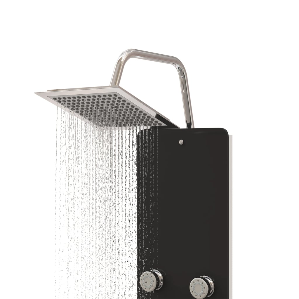 Berkfield Shower Panel Unit Glass 25x47.5x130 cm Black