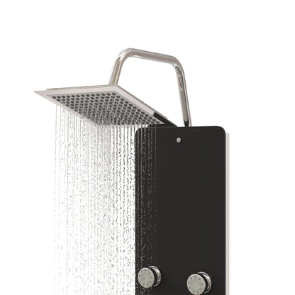 Berkfield Shower Panel Unit Glass 25x47.5x130 cm Black