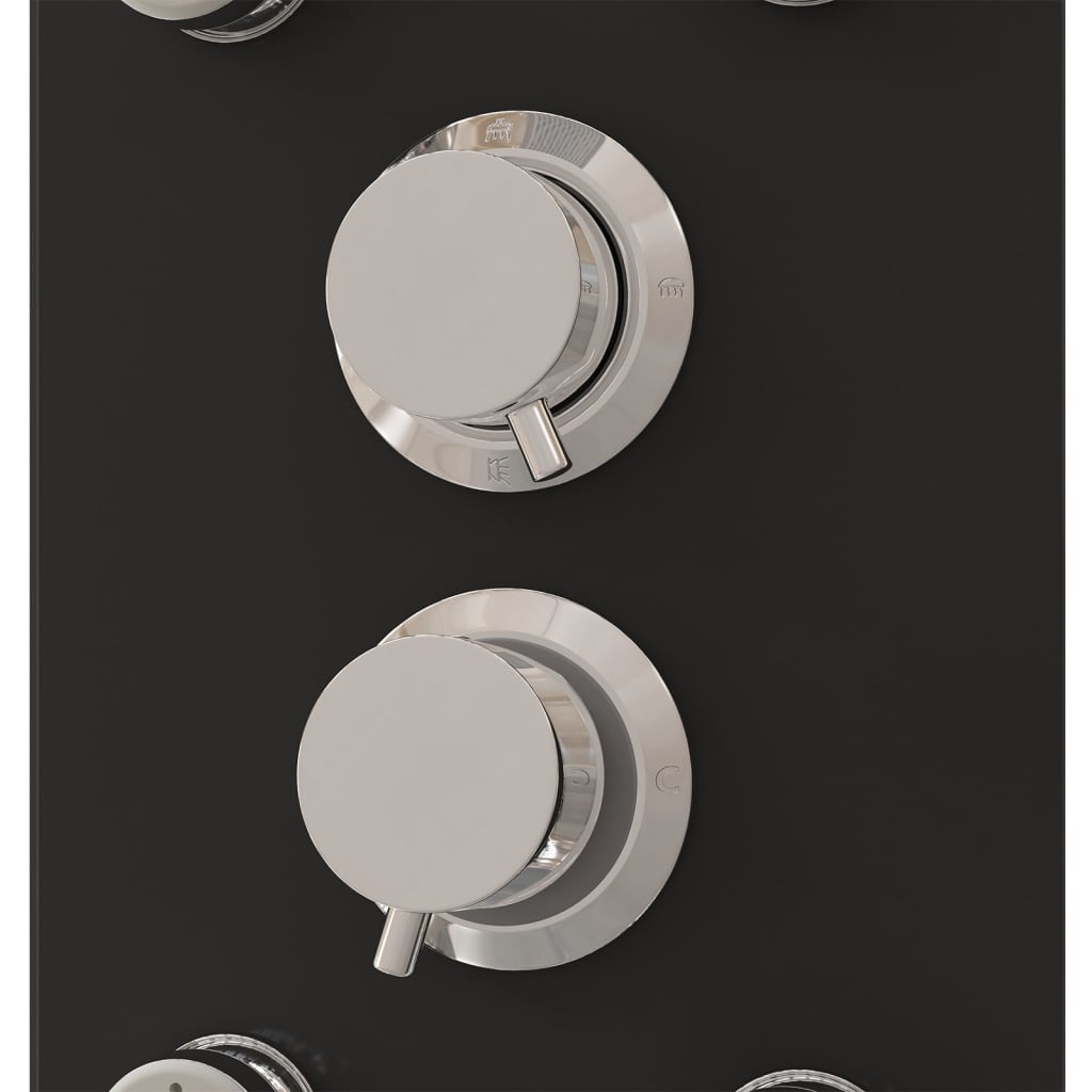 Berkfield Shower Panel Unit Glass 25x47.5x130 cm Black