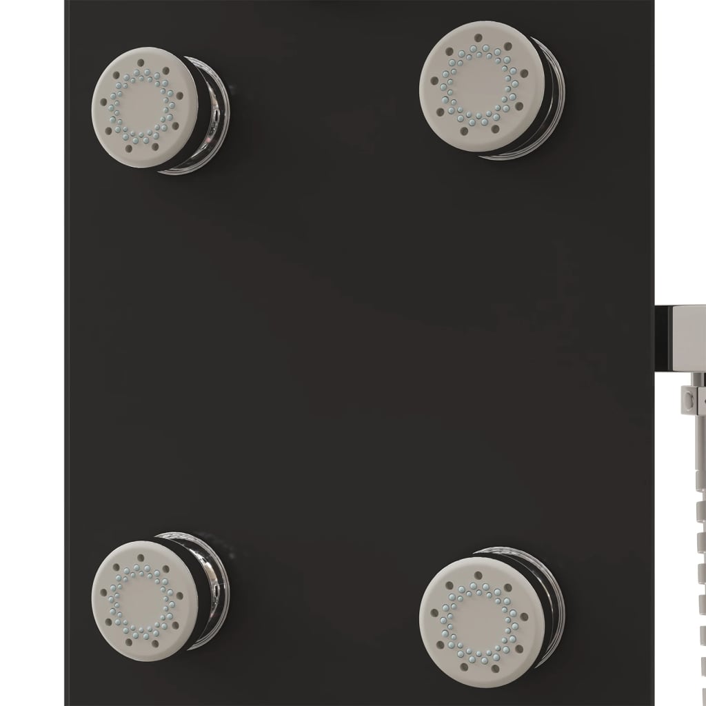 Berkfield Shower Panel Unit Glass 25x47.5x130 cm Black