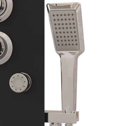 Berkfield Shower Panel Unit Glass 25x47.5x130 cm Black