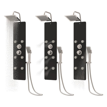 Berkfield Shower Panel Unit Glass 25x47.5x130 cm Black