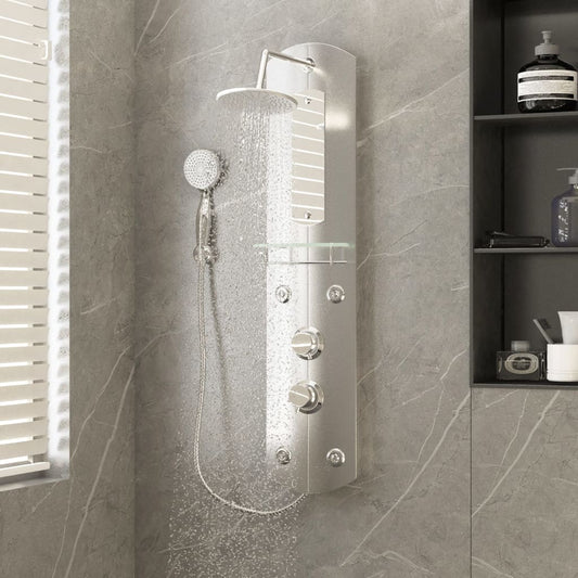 Berkfield Shower Panel Unit 25x43x110 cm Silver