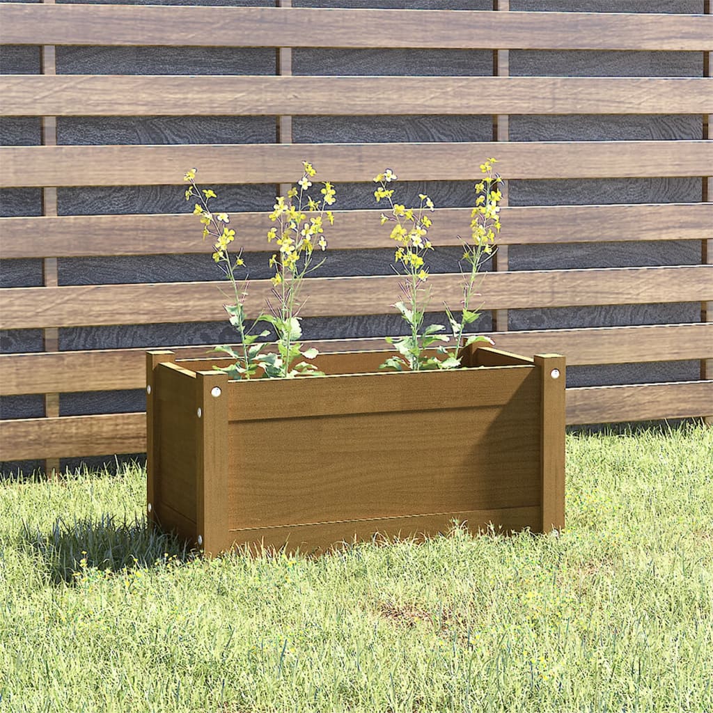 Berkfield Garden Planter Honey Brown 60x31x31 cm Solid Pinewood