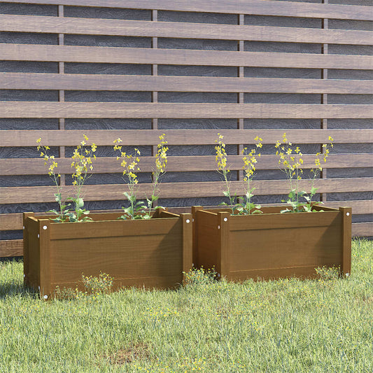 Berkfield Garden Planters 2 pcs Honey Brown 60x31x31 cm Solid Pinewood