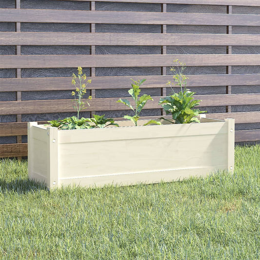 Berkfield Garden Planter White 100x31x31 cm Solid Pinewood
