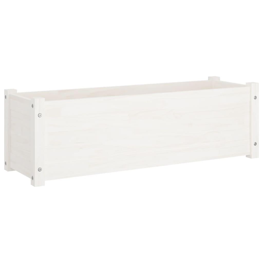 Berkfield Garden Planters 2 pcs White 100x31x31 cm Solid Pinewood
