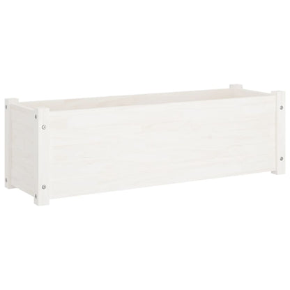 Berkfield Garden Planters 2 pcs White 100x31x31 cm Solid Pinewood