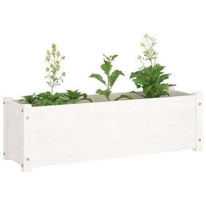 Berkfield Garden Planters 2 pcs White 100x31x31 cm Solid Pinewood