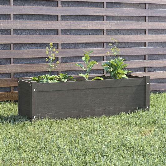 Berkfield Garden Planter Grey 100x31x31 cm Solid Pinewood