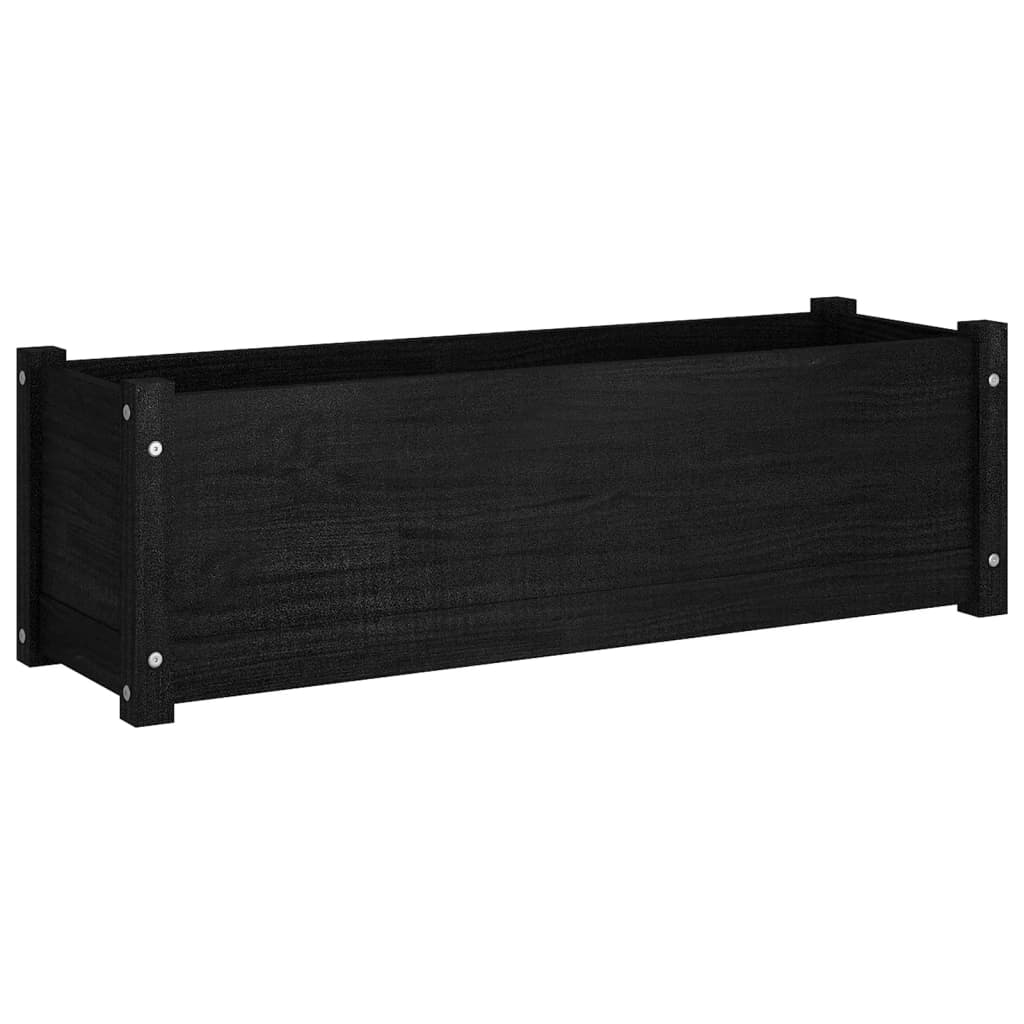 Berkfield Garden Planter Black 100x31x31 cm Solid Pinewood