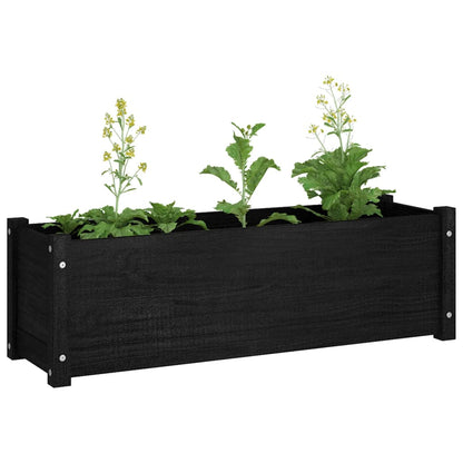 Berkfield Garden Planter Black 100x31x31 cm Solid Pinewood