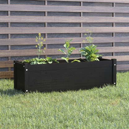 Berkfield Garden Planter Black 100x31x31 cm Solid Pinewood