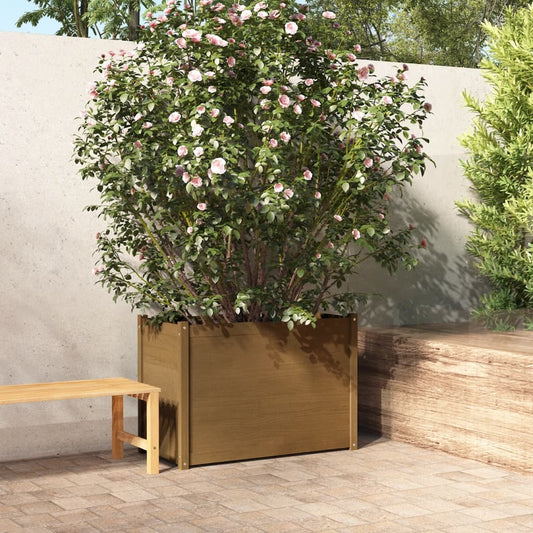 Berkfield Garden Planter Honey Brown 100x50x70 cm Solid Pinewood