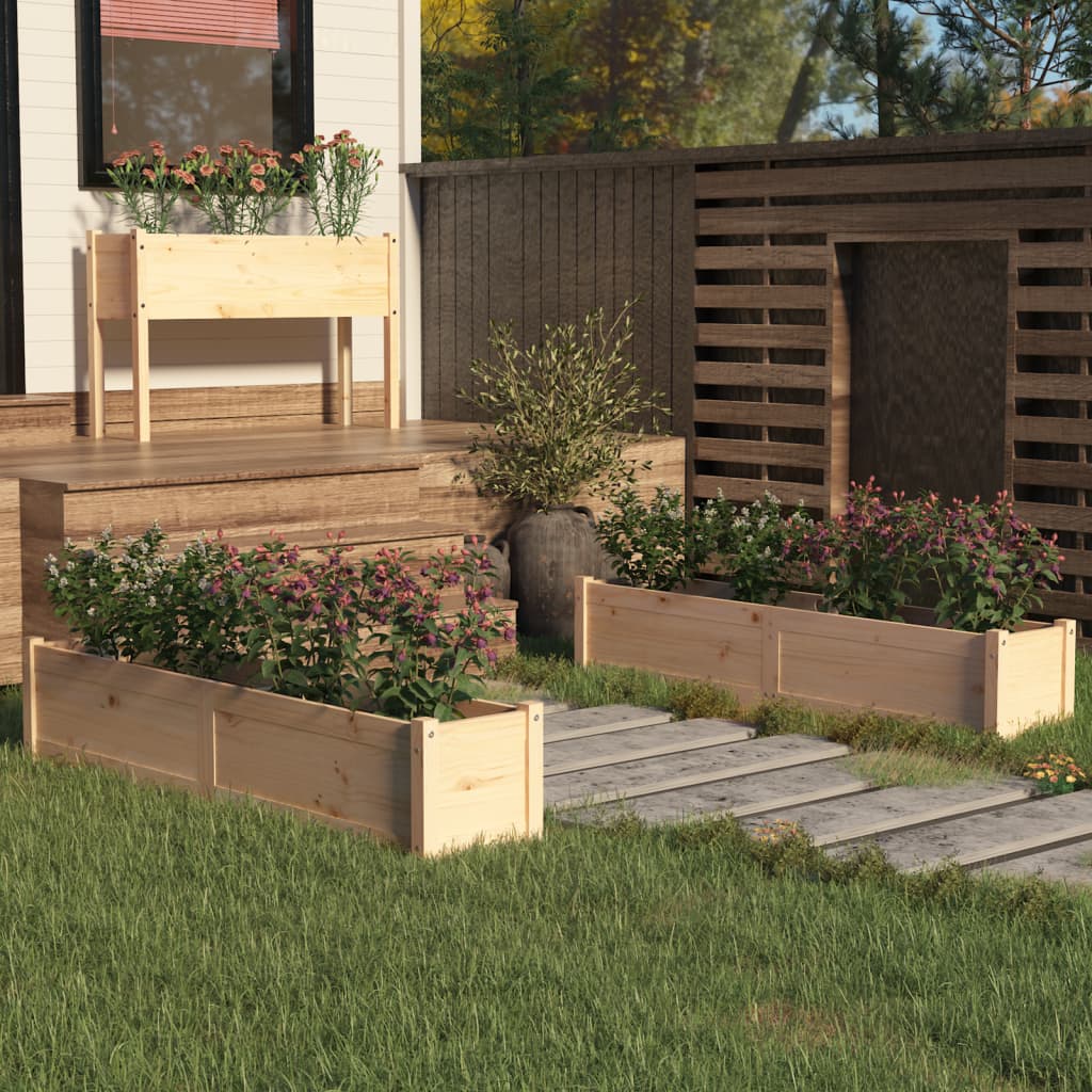 Berkfield Garden Raised Beds 2 pcs 150x31x31 cm Solid Pinewood