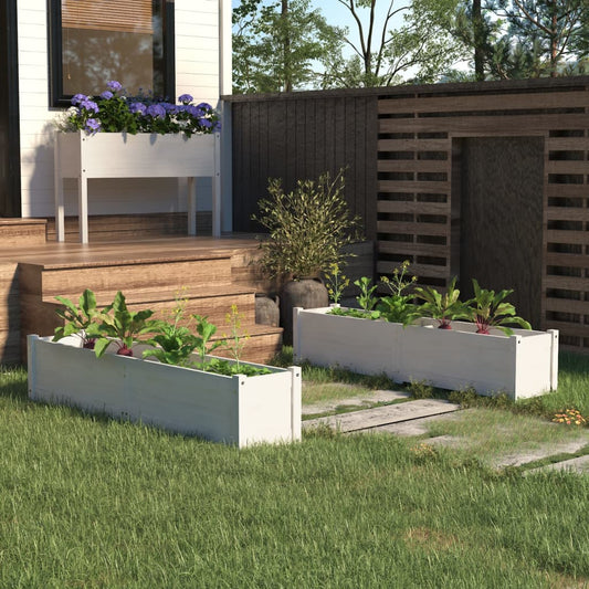 Berkfield Garden Raised Beds 2 pcs White 150x31x31 cm Solid Pinewood