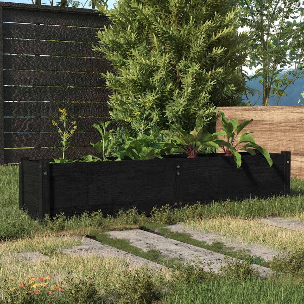 Berkfield Garden Raised Bed Black 150x31x31 cm Solid Pinewood