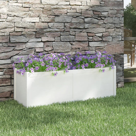 Berkfield Garden Planter White 150x50x50 cm Solid Pinewood