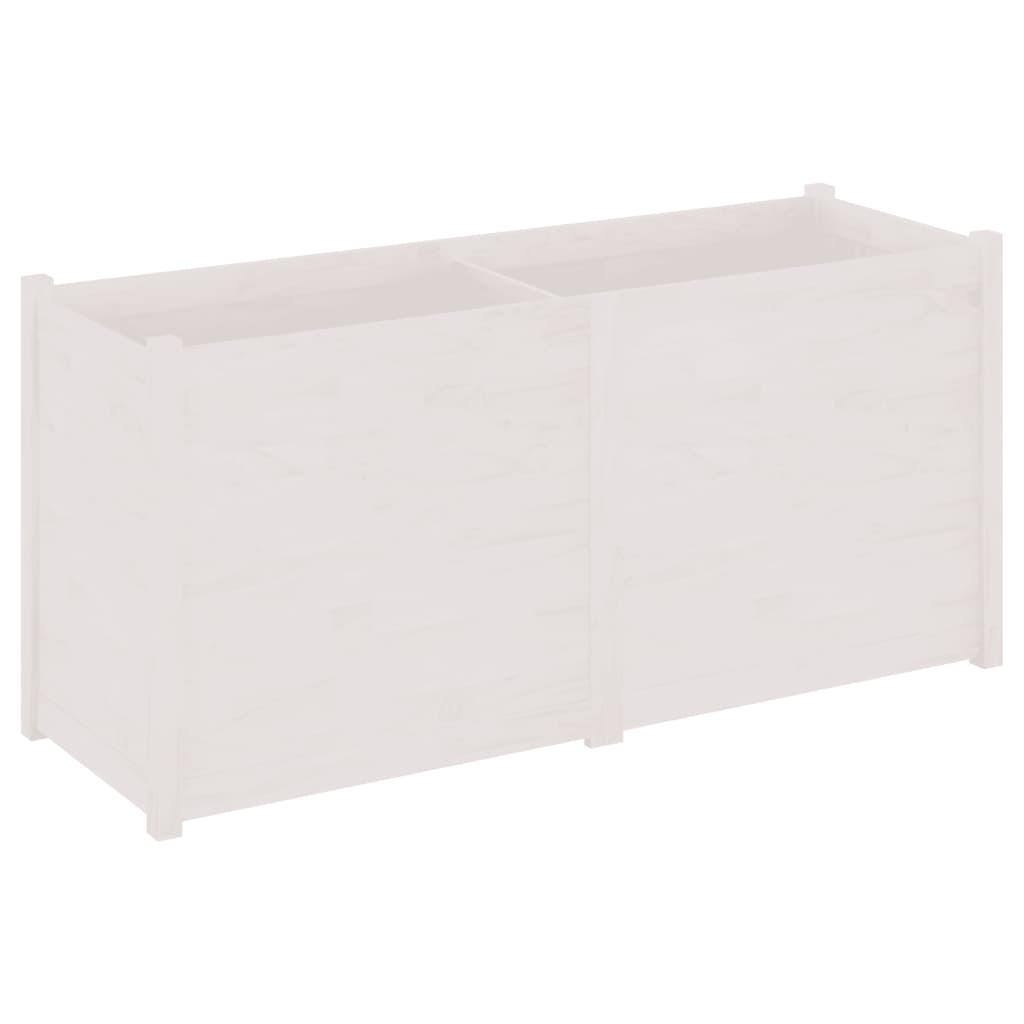 Berkfield Garden Planter White 150x50x70 cm Solid Pinewood
